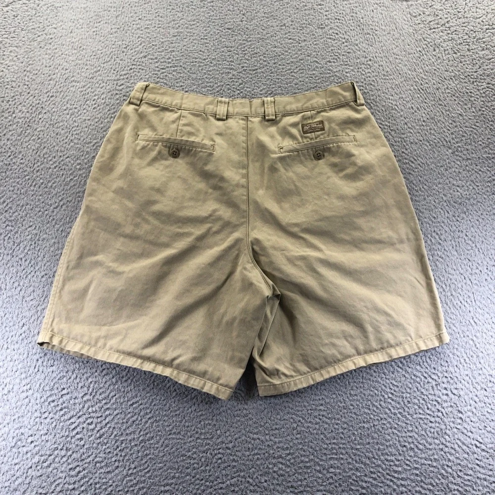 Vtg Gap Shorts Mens 34 Khaki Double Pleated Relaxed Baggy Fit 90 Chino Longer